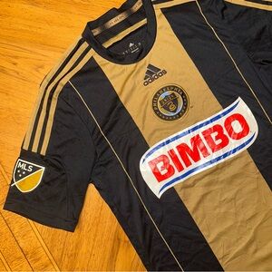 Adidas Philadelphia Union Jersey Mens Size Small Black Gold Shirt Climalite
